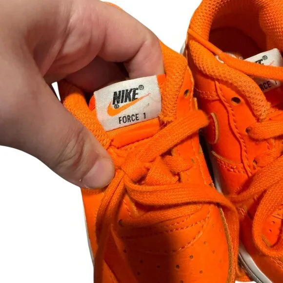 Nike Air Force 1 Neon Orange Sneakers Size 7C - Picture 8 of 10